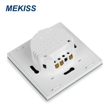 MEKISS EU Touch switch Luxury tempered glass panel light switch interrupter 2gang AC110V 220V Home wall sticker installation