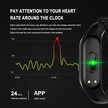 Men M4 Color Smart Screen Band Flexible Smartwatch Health Wristband Sport Fitness Tracker Smartband Smart Watch Часовник Гривна