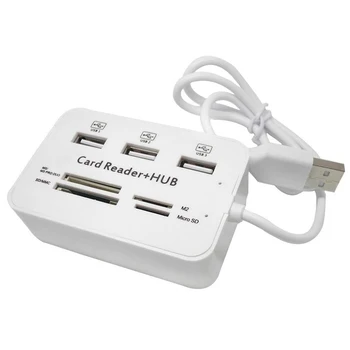 Micro USB Hub 2.0 Combo 3 Ports Spliter захранващ адаптер TF/SD/MS / M2 Card Reader за КОМПЮТЪР, Компютърни аксесоари