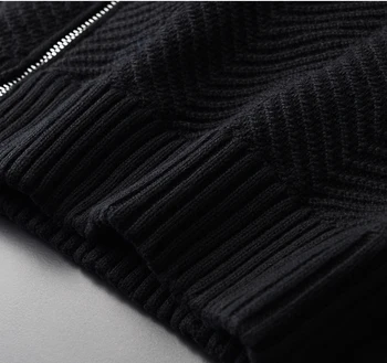 Minglu щанд яка мъжки пуловер плюс размер 4xl два джоба черна жилетка с цип мъжка мода добави дебели Simpe случайни Мъжки пуловери