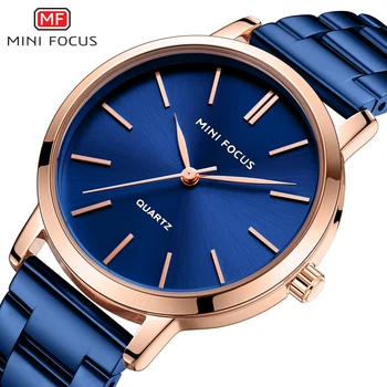 MINI FOCUS Watches Women New Luxury Quartz Watches 2020 Top Brand Fashion Blue Rose ръчен часовник Водоустойчив часовник Montre Femme