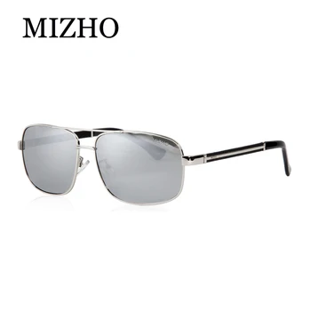 MIZHO Brand Design А на Mirror визуална защита на ретро слънчеви очила мъжете поляризирана правоъгълник пътуване луксозни очила за шофиране
