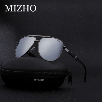 MIZHO бизнес огледало UV-защита на ретро слънчеви очила мъжки поляризирани шофиране пилот пътуване луксозни слънчеви очила за Жени на марката дизайн