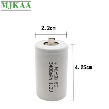 MJKAA SC Battery 3400mAh 1.2 V 22*42 Ni-CD акумулаторни батерии с удлинителем за електрически бормашини отвертки