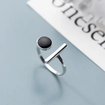 MloveAcc 925 сребро пънк стил пръстен бижута Винтидж Чар минимализъм през цялата откриването на пръстени за жени, подарък