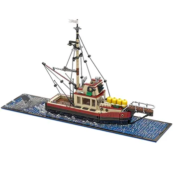 MOC строителни блокове рыболовецкая лодка модел орк челюстта кораб град кораб тухли забавни играчки за деца коледни подаръци