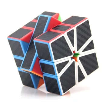 Mofangjiaoshi SQ1 Cubing Classroom Carbon Firber Cube Square-1 Magic Cube играчки за деца Magio Cubo Black Sticker Cube