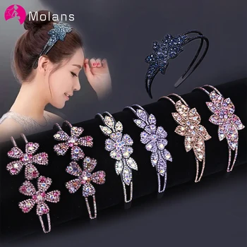 Molans блестящи цветни кристали съдържа четири луксозни цветове корейски цветни кристали на никел колела за избор за коса за жени нескользящие широки колела