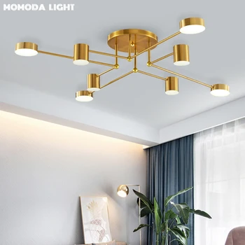 MOMODA Modern, LED плафониери Nordic Black/Gold Metal промишлени осветителни тела за хол на ресторанта прост дизайн осветление