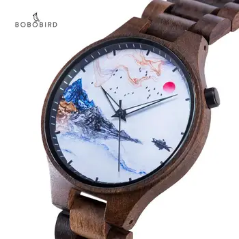 Montre homme 2020 BOBOBIRD първоначално марка дърво, абанос ръчен часовник луксозни Мъжки Дамски кварцов часовник в кутия за подарък
