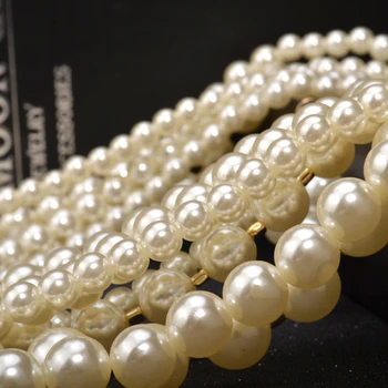 Moon Girl Fashion Pearl jewelry display choker big изявление колие многопластова имитация на перли дълго колие женски аксесоари