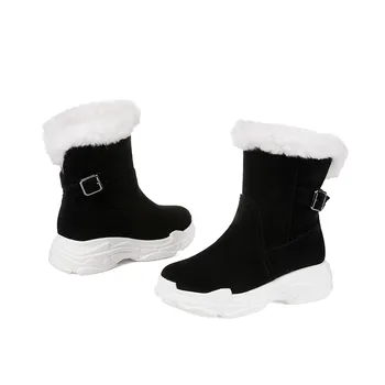 MORAZORA 2020 нова мода зима дамски обувки през цялата чорап ботильоны ключалката на удобна мода за ежедневно топъл снегоходки черен