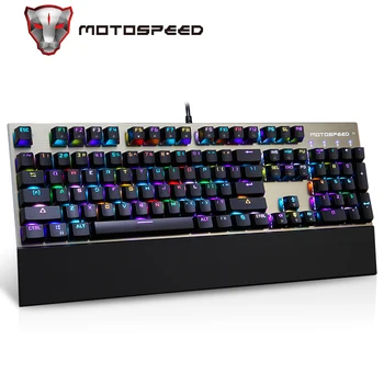 Motospeed CK108 механична клавиатура руски английски 104 клавиша RGB blue switch Gaming Wired LED backlight Gamer PC Tablet desktop