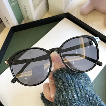 MS нови слънчеви очила дамски нитове кръгла рамка слънчеви очила версия Ins мода желе цвят