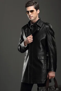 MSAISS мъжки кожени якета мъжки кожен тренчкот мъжки Мотоциклетът кожата да да култивира своя морал мъжко палто M-xxxl