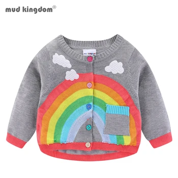 Mudkingdom момичета момчета вязаный жилетка пуловер Дъга тънък облак на горно облекло потници за деца