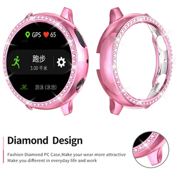Multiple Color Women Diamond PC Case for Samsung Galaxy Watch 3 Cover 41 mm 45 Active 2 40mm 44 мм броня защитна обвивка