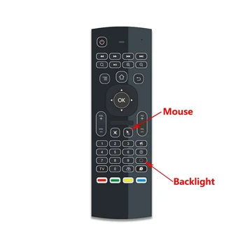 MX3 Осветен Air Mouse Smart Remote Control 2.4 G RF безжична клавиатура за TV Box Android X96 Mini KM9 A95X H96 MAX