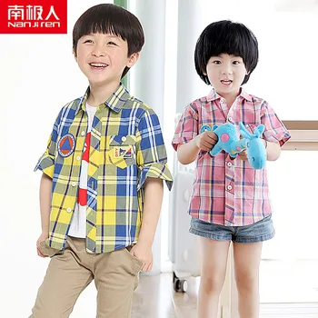NANJIREN Детски ризи момчета ризи с дълъг ръкав потник деца каре от памук ежедневни риза момчета ризи дрехи с високо качество