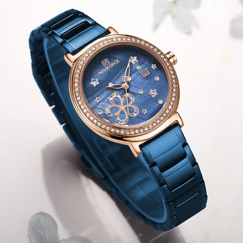 NAVIFORCE New Women Watches Fashion Dress кварцов часовник Ladies Top Brand луксозни дамски Ръчни часовници Момиче Clock Relogio Feminin