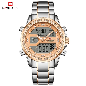 NAVIFORCE мъжки часовници Топ луксозна марка военно-спортни мъжки часовник от неръждаема стомана водоустойчив кварцов часовник за мъже Relogio Masculino