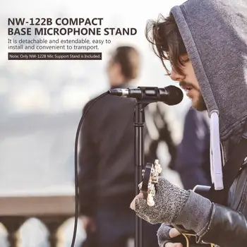 Neewer Compact Base Microphone Floor Stand with Mic Holder регулируема височина от 39,9 до 70 инча здрава желязна поставка