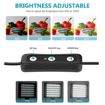 Neewer USB LED Video Light 2 Пакети Dimmable 5600K с регулируема стойка за статив/цветни филтри за десктоп/Низкоугловой стрелба
