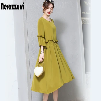 Nerazzurri pure heavy silk dresses women natural silk 2019 elegant highquality long разчорлям summer plus dress size 5xl 6xl 7xl
