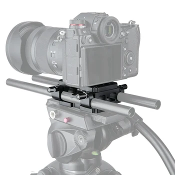 NICEYRIG DSLR камера поддържаща плоча 15 mm алуминиева плоча направи си САМ Сирене плоча на комплекта лента за носене през Рог 15 мм, прът релса DSLR поддържаща плоча 1/4 