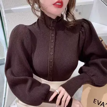 Nomikuma пуловер, палто корейски бутер с дълъг ръкав за жени трико 2021 пролет нов однобортный поло вязаный жилетка 6D839
