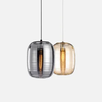 Nordic glass pendant light post-modern simple creative personality fashion table bedroom study cafe bar hang lamp