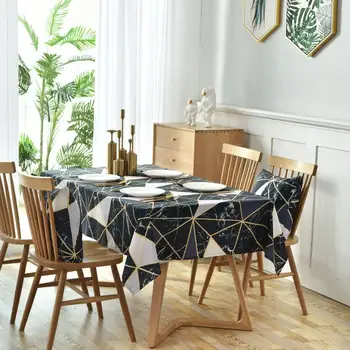 Nordic Ins геометрична украса покривка е черен мрамор правоъгълник, маса за хранене делото прахоустойчив лист декор на домашен текстил ZC064