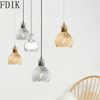 Nordic проста стъклена окачена лампа модерни led висящи лампи за спални трапезария кухня Home Decor лампа окачване E27