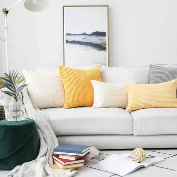 Nordic седалките от рипсено Кадифе, калъфка за дивана хол Housse De Coussin 45 * 45 декоративни възглавници Nordic украса