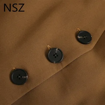 NSZ Women oversize безрукавка есенна мода жилетка гънки елегантен офис дами Майк женски жилетка