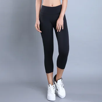 NWT Woman capris top quality Solid Running Capris Корема Control Pant Секси Gym Power Flex Yoga Стегнат us4-us12 14 цвята