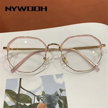 NYWOOH -1.0 -1.5 -2.5 -3.0 до -6.0 готови очила за късогледство на жените и мъжете стари метални полигональные очила са късогледи очила