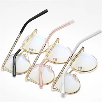 NYWOOH Cat Eye очила рамки за жени прозрачен оптични очила дами куха метална рамка фалшиви очила рамка