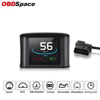 OBDSPACE P10 OBD2 Авто скенер бордови компютър HUD дисплей на консумацията на температурата скоростомер сензор за OBD 2 инструмента за диагностика на автомобил