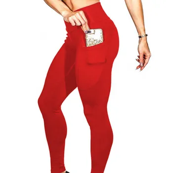 Oga панталони дамски джобен дизайн на спортни гамаши високо еластична след тренировка бягащи гамаши женски фитнес зала тричетвърти панталони CYF116