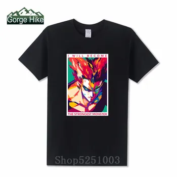 One Punch Man Saitama Sensei Япония Аниме Euro Size Cotton 3D T-shirt Summer Casual О-образно деколте Garou The monster Tshirt For Men