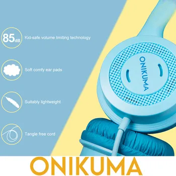 ONIKUMA M100 Kids Headset casque PC-Over-Ear детски слушалки с микрофон за PS4 Gamepad/Xbox One/Phone