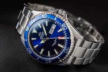 Orient Kamasu Снимки III RA-AA0002L кристал сапфир каишка стоманен син циферблат diver watch сапфирен кристал auto watch