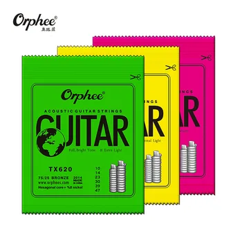 Orphee 10 компл. / опаковане. струни за акустична китара шестиугольное ядро + 8% никел пълна бронз светъл тон и допълнителна светлина допълнителна светлина средно 10 бр.
