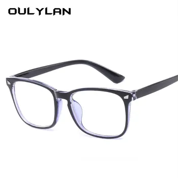 Oulylan големи синя светлина очила мъжете компютърни очила очила, прозрачни слънчеви очила рамка жени анти-син лъч очила