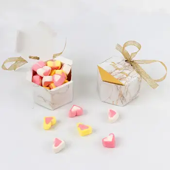 OurWarm сватба мраморна хартия бонбони, подаръци, кутия за десерт чанти сватбени сувенири, подаръци за гостите Кръщение спомен украса на партията