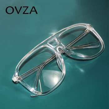 OVZA модни аксесоари жени прозрачни слънчеви очила рамка търговска марка, разработена пилот стил оптични очила рамка мъжки S6058