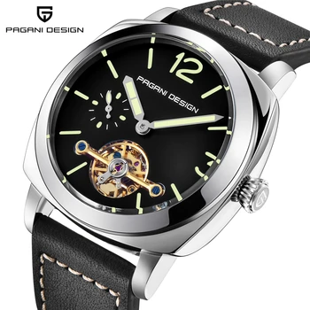 PAGANI DESIGN Top Brand мъжки автоматично механични часовници светещи кожени модни ежедневни водоустойчив часовник relogio dropshipping