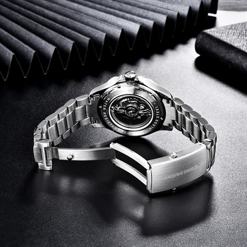 PAGANI дизайн от неръждаема стомана мъжки автоматичен часовник Япония NH35A мъжки механичен часовник извити сапфирен огледало модни часовници