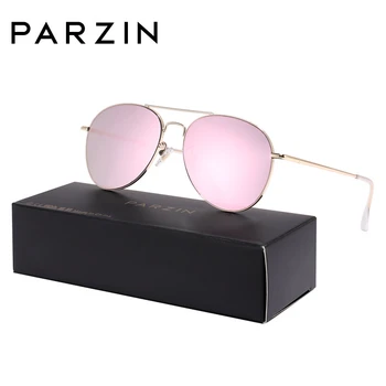 PARZIN Classic Mirroed Women Авиационна слънчеви очила за мъже-тъмни нюанси, със защита от UV 400 метална дограма и калъф за очила PZ9101